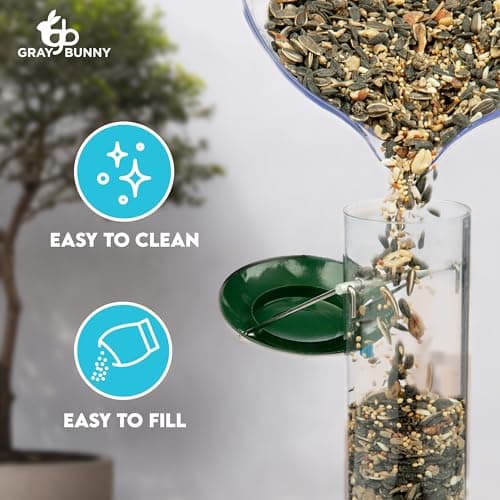 Bird Feeders for Outdoors (Metal, 2 Pack) – Chew-Proof Hanging Bird Feeder with 4 Ports, Rust-Proof Heavy Duty Tube Design, 15 Inches 6