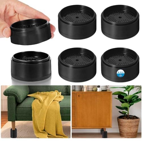 Bed Risers 1 inch, 2 inch, 3 inch, 4 inch Heavy Duty, Adjustable Furniture Riser for Table Desk Couch Sofa Chair Refrigerator Washing Machine, Stackable Bed Raisers Blocks (Black 4 Pack, 1 inch) 7