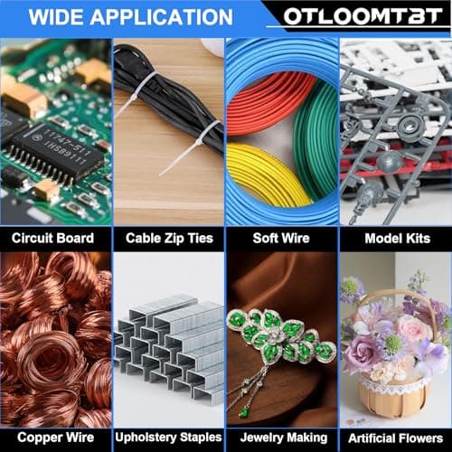 OTLOOMTBT 6-In and 5-In 2 PCS Ultra Sharp Compact Wire Cutters with Long Flat Nose Pliers Ideal for Cutting Crafts, Flowers, Plastics, Appliances and Any Clean Cutting Needs Powerful Wire Cutter 6