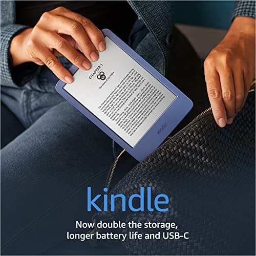 Amazon Kindle – The lightest and most compact Kindle, with extended battery life, adjustable front light, and 16 GB storage – Denim 8
