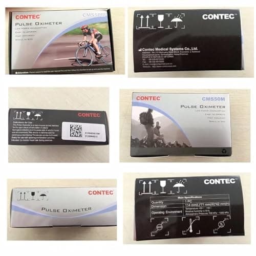 CONTEC LED CMS50M Pulse Oximeter,SpO2 and PR Value Waveform Blood Oxygen, Neck/Wrist Cord 8