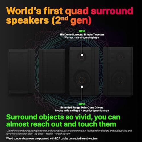 Nakamichi Shockwafe Ultra 9.2.4 Channel Soundbar System with Dolby Atmos/DTS:X, Dual 10" Subwoofers, 4 Rear Surround Speakers, 1300 Watts Max Output Power 5