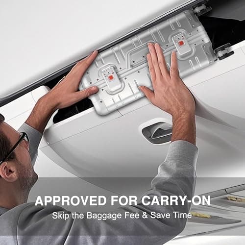 VentureVault All Aluminum Carry On Luggage 22x14x9 Airline Approved，Zipperless Luggage Premium Aluminum Suitcase Luggage, Hard Shell Carry On Luggage with Spinner Wheels (silver, 20inch) 6