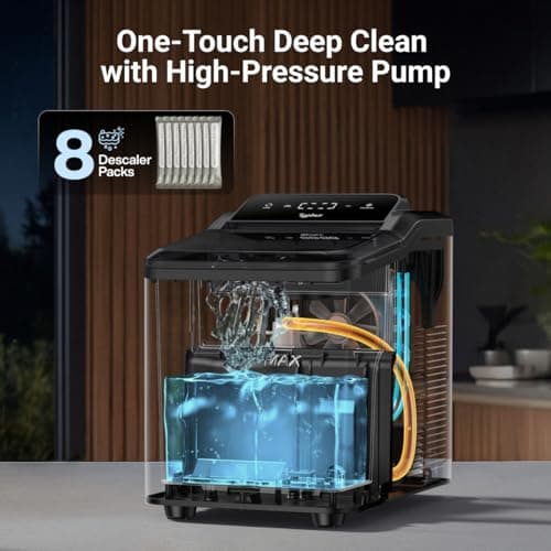 Typhur Fast Nugget Ice Maker Countertop with Self-Cleaning Pump, 35lbs/24H Crushed Pebble Ice Machine with Pellet Ice, 8 Packs Cleaner, Dual Ice Scoops for Home, Kitchen, Party, RV, Stainless Steel 5