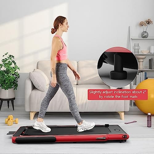Goplus 2 in 1 Folding Treadmill, 2.25HP Superfit Under Desk Electric Treadmill, Installation-Free with Remote Control, APP Control and LED Display, Walking Jogging for Home Office 8