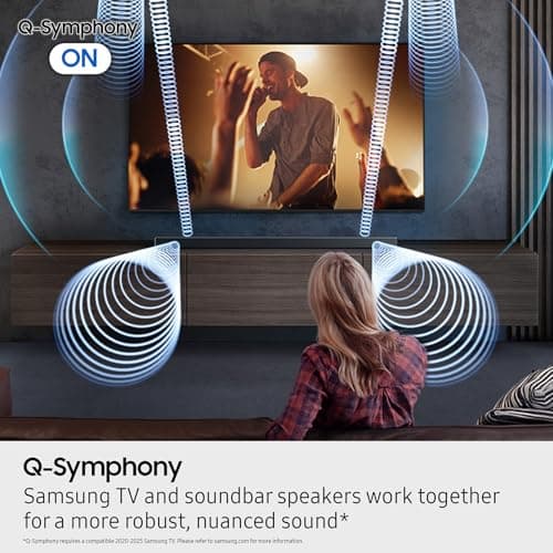 Samsung Q-Series Soundbar HW Q600F 3.1.2 ch Subwoofer (2025 Model) SpaceFit Sound Pro, Q-Symphony, Adaptive Sound 6