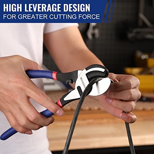 WORKPRO 9-1/4 inch High Leverage Cable Cutter, Heavy Duty Wire Cutter for Aluminum, Copper, Wire, and Communications Cable 6