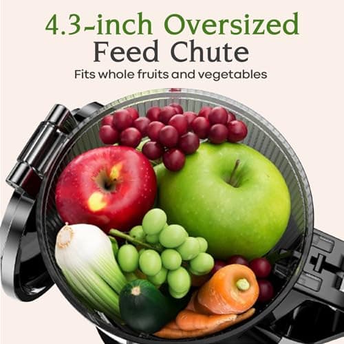 Anybear Cold Press Juicer, 200W Masticating Slow Juicer 4.3" Large Feed Chute Fit Whole Fruits Vegetables | Upgraded Auger | Tritan Material | BPA Free | Juice Recipes (Black) 5