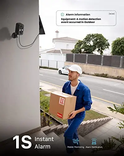 IHOXTX Security Cameras Wireless Outdoor: Cameras for Home Security WiFi Camera with Solar Panel Battery Powered Surveillance System Kit Motion Sensor Alarm Floodlight Night Vision IP66 Waterproof 6