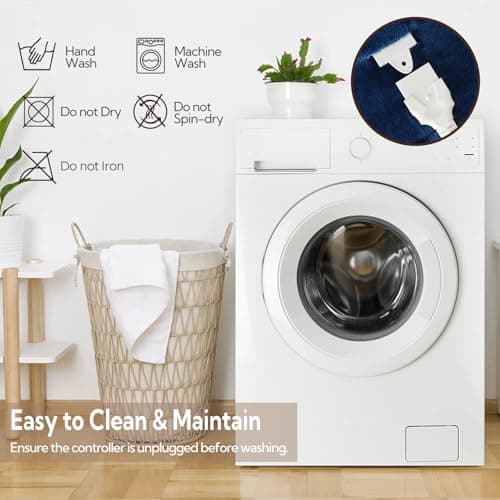 STHYTON Electric Heated Blanket Twin 62''X84'', Soft & Cozy Fast Heating Blanket with 9 Heat Settings & 2-10 Hours Auto Off, ETL Certified & Overheat Protection,Gift for Grandma, Light Gray 9