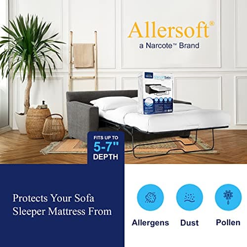 Allersoft| Queen Sleeper Sofa Mattress Cover with Secure Locking Zipper. Creates a Natural Seal On All Sides of Your Pull-Out Sofa Mattress from Liquids, Dust, Pet Dander, Pollen-60x72 (Fits 4-7 Deep) 5