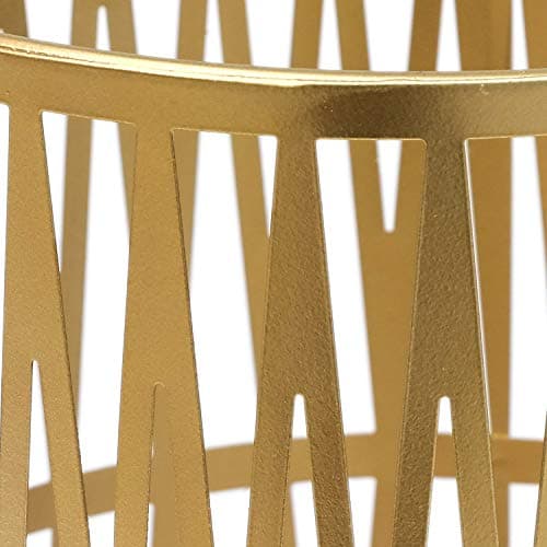 Joveco Umbrella Racks- Gold Metal Round Umbrella Stand Holder with Drip Tray for Home Entryway- Free Standing Holders for Canes Walking sticks and Hiking Poles (Gold Chevron) 9