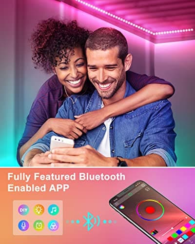 Nexillumi 100ft Waterproof LED Strip Lights with Remote, SMD 5050 Color Changing Music Sync App Control LED Lights for Bedroom, Living Room, Dorms, Room Decor(Strip Lights 50ft x 2) 9