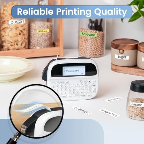 Vixic Label Maker, Label Maker Machine with-Tape, Portable Label Maker Rechargeable, Backlit Label Machine with Keyboard, M950 Bluetooth Label Makers Handheld for Home Office Kids Classroom Essentials 7
