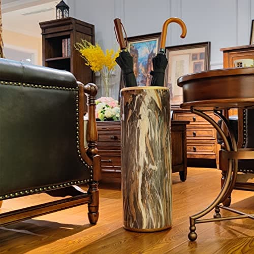 HOZUSO Marble Pattern Umbrella Stand Umbrella Contemporary Bucket Umbrella Rack Barrel Floor Vase Modern Style for Storing Canes Walking Sticks for Entryway Porch Indoor 24‘’High 6