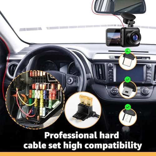 3-in-1 Hard Wire Kit USB-C & Micro/Mini USB Hardwire Kit for Dash Cams 12V-24V to 5V Car Dash Camera Power Cord with Low Voltage Protect ion, 13FT Extended Cable for Dash Camera, GPS, Radar Detector 6