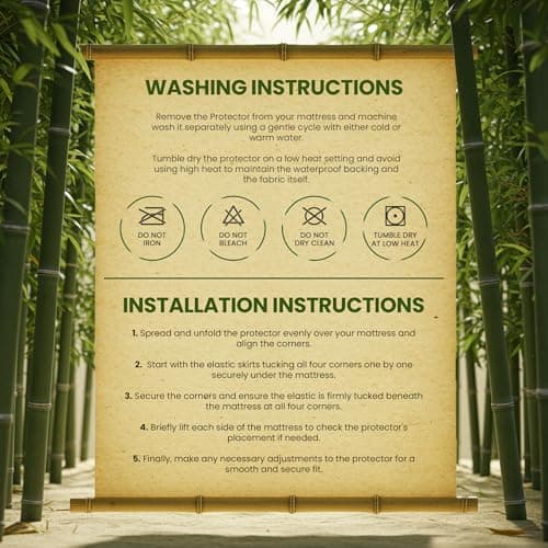 Utopia Bedding Waterproof Mattress Protector Queen Size Bed, Premium 200 GSM Bamboo Viscose Cooling Mattress Cover, Soft and Breathable, Fitted Style with 17 Inches Deep Stretchable Pockets 6