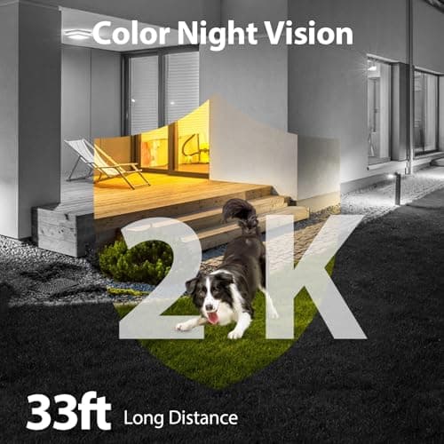 2pcs 2K Solar Security Camera Wireless Outdoor, 360° Pan Tilt WiFi Camera for Home Security, Battery Powered Security Camera, Color Night Vision, AI Motion Detection, 2 Way Talk, SD/Cloud, Works Alexa 6