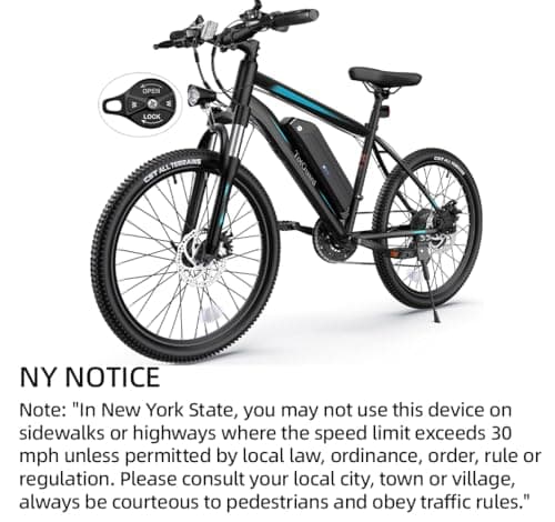 TotGuard Electric Bike, Electric Bike for Adults, 26" Ebike 700W Peak Motor, 20MPH Electric Mountain Bike with 374.4WH Removable Battery, Up to 50 Miles,Front Suspension Fork,SGS Certified to UL 2849 9