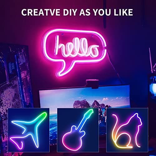 segrass 32.8ft LED neon Lights with Remote APP Control IP65 Waterproof Flexible Neon Strip Lights 24V RGB Rope Lights for Bedroom Room Outdoors Décor 5