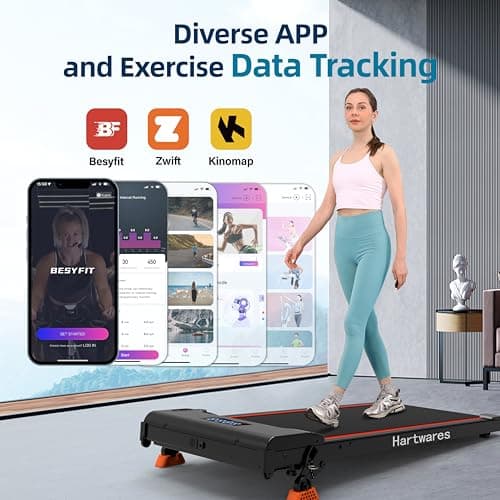 Walking Pad Treadmill with Incline, Under Desk Treadmills for Home Office Small, 2.5HP Brushless Motorized, App Compatible, Portable Walking Pad with Remote Control, 300lb Capacity 5