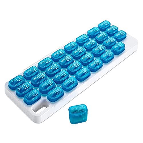 Deke Home - Pill Holder, 31 Daily Compartments Pill Dispenser, Cute Pill Organizer for Medication Management, Travel-Friendly and Durable Design, Ideal for Vitamins, Supplements, and Pills