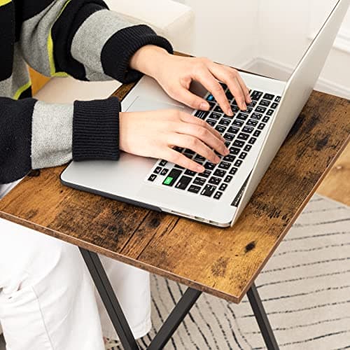 HOOBRO Folding TV Table, TV Tray, Stable Snack Table for Small Space, Portable Sofaside Desk, Easy Assembly and Storage, Ideal for Snacks and Meals in Living Room, Rustic Brown and Black BF15BZ01 6