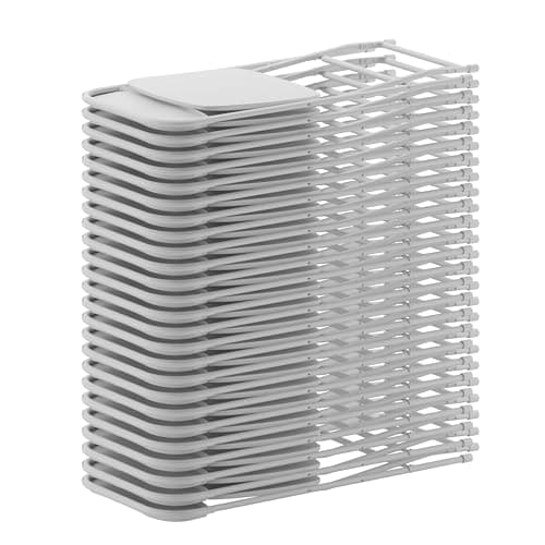 Flash Furniture Hercules Set of 10 Indoor/Outdoor Heavy-Duty Plastic Folding Chairs, Foldable Commercial Stacking Chairs with 650-lb. Static Weight Capacity, White 18