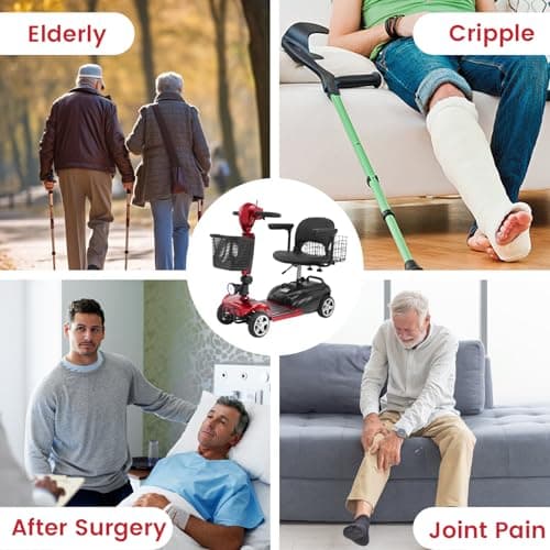 15-45 Miles Ecomobi MS02 4 Wheels Mobility Scooter for Adults/Seniors, 350W Electric Wheelchair Device w/15Ah-25Ah Extended Battery, Dual Baskets, Compact Duty Mobile for Elderly(FSA/HSA Eligible) 9