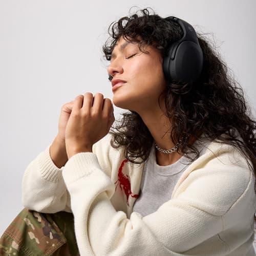 Skullcandy Crusher Evo Wireless Bluetooth Headphones with Extra USB-C Charging Cable, Multi-Sensory Bass, Noise Isolating Over-Ear Fit, 40 Hours Battery, Microphone for iPhone Android - True Black 5