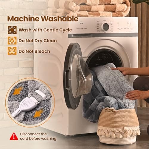 Bearhug Heated Blanket King Size 100" x 90" Dual Controller Electric Blanket, Reversible Brown Plaid Sherpa Heating Blanket, 10-Heat Levels & 1-12H Auto Off, ETL, Machine Washable 6