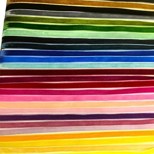 Chenkou Craft 30 Yards 3/8" Velvet Ribbon Total 30 Colors Assorted Lots Bulk (Multicolored, 3/8"(10mm)) 5