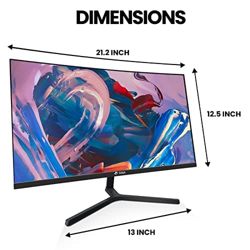 CRUA 24" Curved Monitor, FHD(1920×1080P) 100HZ, 99% sRGB Color Gamut Computer Monitors, Narrow Bezels on Three Sides, Blue Light Filter PC Monitor for Home, Office and Dormitory(HDMI, VGA)-Black 6
