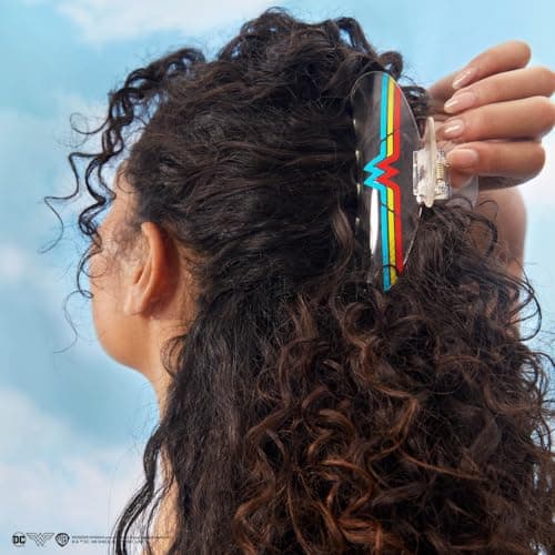 Kitsch Wonder Woman x Satin Pillowcase & Clear Acrylic Large Claw Clip with Discount 7