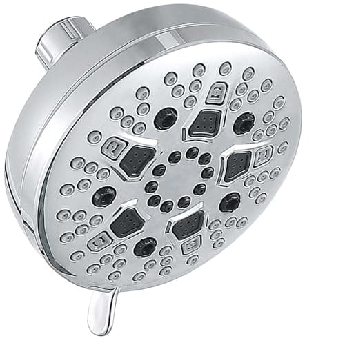 TRJIKAG High Pressure Shower Head, 7-Spray Mode Adjustable Showerhead with 4-Inch Round Head, High Flow Handheld Shower for Low Water Pressure, Easy Install & Clean, Round Chrome 8