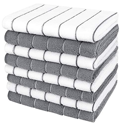 AIDEA Kitchen Towels, Absorbent Dish Cloth for Kitchen, Soft Dish Towels for Home, Multi-Purpose Cloths for Household Cleaning and Drying-8PK, 12”x12”