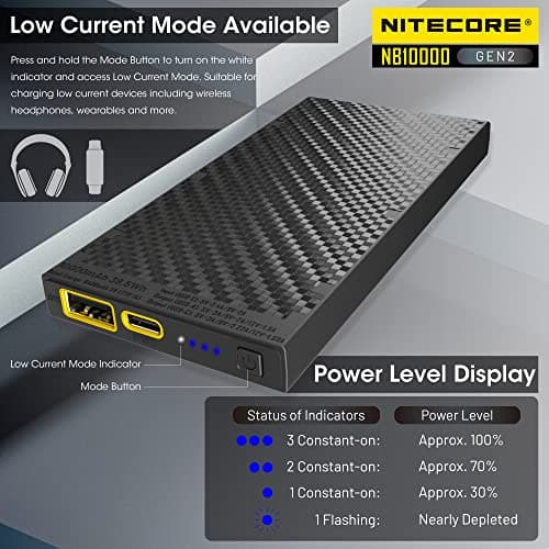 Nitecore NB10000 GEN2 Portable Charger 10000mAh Fast Charging Power Bank Battery Pack Dual-Output for Cell Phone Tag 5