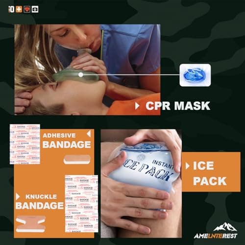 Survival Kits, 174Pcs Survival Gear First Aid Kit IFAK with Molle System Essential Camping Gear Emergency Medical Supplies for Car Fishing Hunting Outdoor Adventure 5