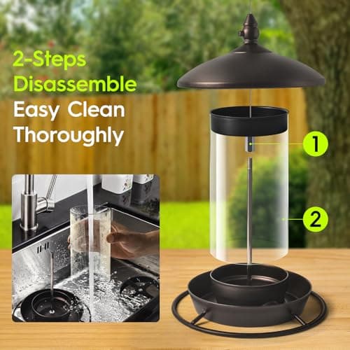 Youvip Metal Roof Bird Feeder - Chew Proof for Outdoor Hanging Wild Bird Seeds. Bronze 5