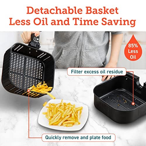 COSORI 12-in-1 Air Fryer 5.8QT, Toast, Bake, Nutrition Facts for 100+ In-App Recipes, AdaptIQ Tech Fast Cook, for Main & Side Dishes, Snacks, Leftovers, Detachable Square Basket, Dishwasher Safe 6