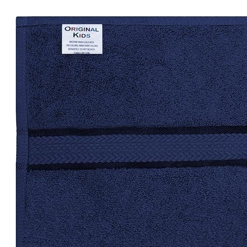 ORIGINAL KIDS Hooded Bath Towel Wrap - Ultra Soft 100% Cotton Terry Large Oversized Hooded Kids Towel with Border - Toddler Big Kid Shower Pool Beach Towel - Soft Absorbent Quick Dry - 30 x 54 - Navy 7