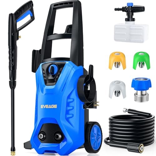 EVEAGE Electric Pressure Washer, 4200 PSI 2.8 GPM Power Washer with 1000ML Foam Cannon, 3 Pressure Nozzles, for Car/Fences/Driveway/Home/Patio Cleaning