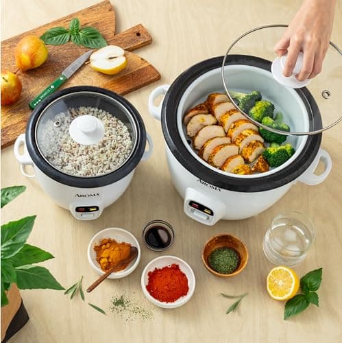 AROMA® 20-Cup (Cooked) One-Touch Rice Cooker and Food Steamer with Auto-Warm | 10 cups uncooked, 20 cups cooked (ARC-390NGP) 6
