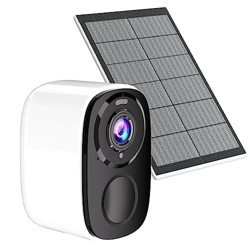 Rraycom 5MP Solar Security Cameras Wireless Outdoor with Solar Panel, 2K QHD WiFi Wireless Camera for Home Security with Color Night Vision, Motion Detection, 2-Way Talk, Compatible with Alexa