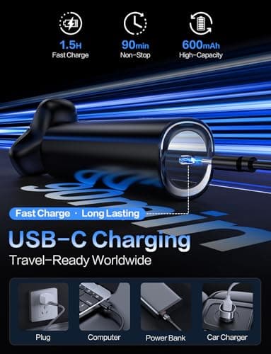 Electric Razor for Men Cordless, Wet/Dry Rotary Shaver Waterproof, 3-Blade Rotary Shaving System, Type-C Fast Charging & Sensitive Skin Care, LED Display, Travel Lock, 90+ Minutes Run Time Black 7