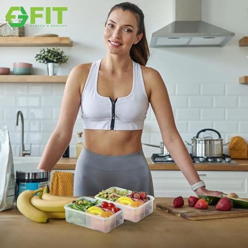 Bento Box for Kids and Adults - Reusable Lunch Box Meal Prep Containers - 3 Compartment Snack Box Container with Airtight Lid - Dishwasher, Freezer, Microwave Safe Food Snack Storage (39 oz, 3 Pack) 8