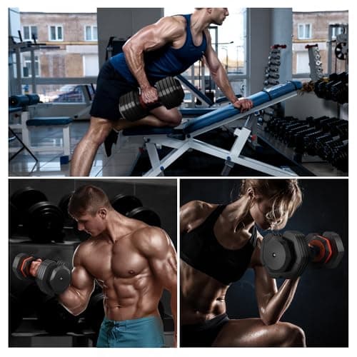 Adjustable Dumbbells, 25LB Single Adjustable Dumbbell Set, 5 in 1 Free Weight Dumbbell,Fast Adjust Weight with Anti-Slip Handle and Tray for Full Body Workout Fitness Strength Training Equipment 7