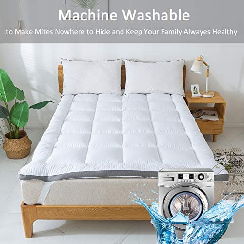 SUFUEE Mattress Topper Twin & Mattress Pad Protector - Quality Plush Luxury Down Alternative Pillow Top - 2inch Extra Thick Mattress Cover(39"x75") 7