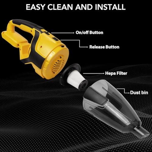 MORCLIN 120W Cordless Handheld Vacuum Cleaner Compatible with Dewalt 20v Max Battery (Tool Only) Portable for Hard Floor Carpet Car Pet Hair Cleaning 6