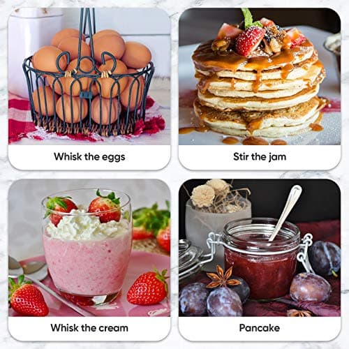 Patelai 3 Pieces Stainless Steel Kitchen Flat Whisk Set Stainless Steel Flat Wire Egg Utensils Whisk for Cooking Blending Whisking Beating(8 Inch,10 Inch,11.6 Inch) 6